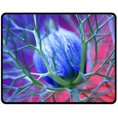 Blue Flowers With Thorns Fleece Blanket (Medium) 