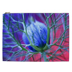 Blue Flowers With Thorns Cosmetic Bag (XXL) 