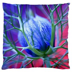 Blue Flowers With Thorns Standard Flano Cushion Case (Two Sides)