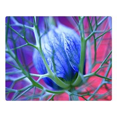 Blue Flowers With Thorns Double Sided Flano Blanket (Large) 