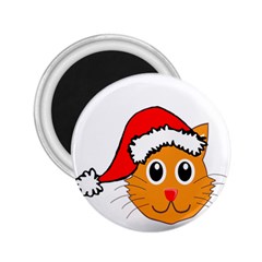 Cat Christmas Cartoon Clip Art 2 25  Magnets by Sapixe