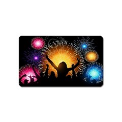 Celebration Night Sky With Fireworks In Various Colors Magnet (name Card)