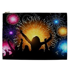 Celebration Night Sky With Fireworks In Various Colors Cosmetic Bag (xxl)  by Sapixe