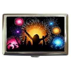 Celebration Night Sky With Fireworks In Various Colors Cigarette Money Cases
