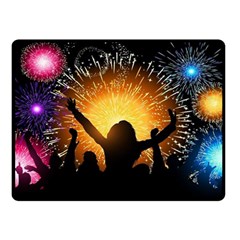 Celebration Night Sky With Fireworks In Various Colors Double Sided Fleece Blanket (small)  by Sapixe