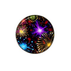 Celebration Fireworks In Red Blue Yellow And Green Color Hat Clip Ball Marker by Sapixe