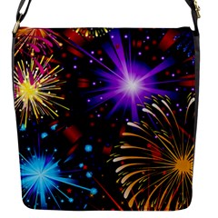 Celebration Fireworks In Red Blue Yellow And Green Color Flap Messenger Bag (s)