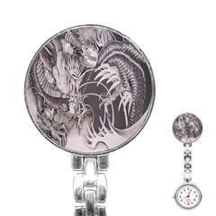 Chinese Dragon Tattoo Stainless Steel Nurses Watch by Sapixe