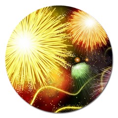 Celebration Colorful Fireworks Beautiful Magnet 5  (round) by Sapixe