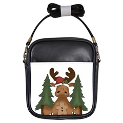 Christmas Moose Girls Sling Bags by Sapixe