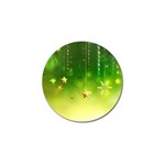 Christmas Green Background Stars Snowflakes Decorative Ornaments Pictures Golf Ball Marker (4 pack) Front