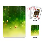 Christmas Green Background Stars Snowflakes Decorative Ornaments Pictures Playing Card Back