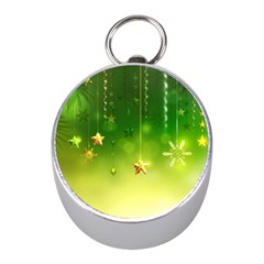 Christmas Green Background Stars Snowflakes Decorative Ornaments Pictures Mini Silver Compasses by Sapixe