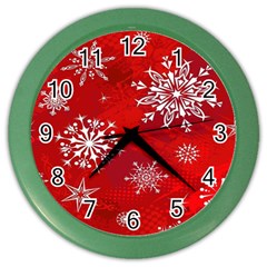 Christmas Pattern Color Wall Clocks by Sapixe