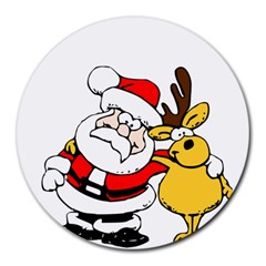 Christmas Santa Claus Round Mousepads by Sapixe