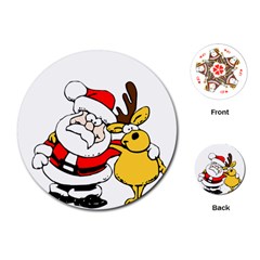 Christmas Santa Claus Playing Cards (round) 