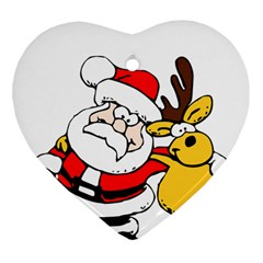 Christmas Santa Claus Heart Ornament (two Sides) by Sapixe