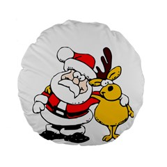 Christmas Santa Claus Standard 15  Premium Flano Round Cushions by Sapixe