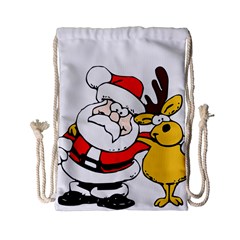 Christmas Santa Claus Drawstring Bag (small) by Sapixe