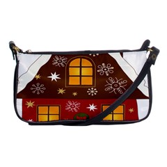 Christmas House Clipart Shoulder Clutch Bags