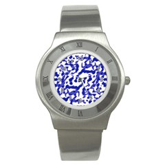 Bright Abstract Camo Pattern Stainless Steel Watch by dflcprints