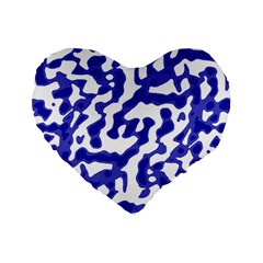 Bright Abstract Camo Pattern Standard 16  Premium Flano Heart Shape Cushions by dflcprints