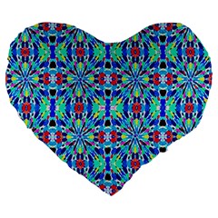 Artwork By Patrick-colorful-26 Large 19  Premium Heart Shape Cushions by ArtworkByPatrick