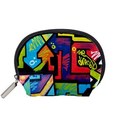 Urban Graffiti Movie Theme Productor Colorful Abstract Arrows Accessory Pouches (small)  by genx