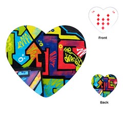 Urban Graffiti Movie Theme Productor Colorful Abstract Arrows Playing Cards (heart)  by genx