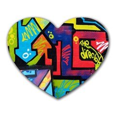 Urban Graffiti Movie Theme Productor Colorful Abstract Arrows Heart Mousepads by genx