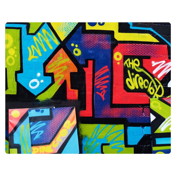 Urban Graffiti Movie Theme Productor Colorful Abstract arrows Double Sided Flano Blanket (Medium) 