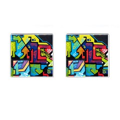 Urban Graffiti Movie Theme Productor Colorful Abstract Arrows Cufflinks (square) by genx