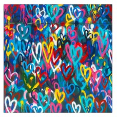 Graffiti Hearts Street Art Spray Paint Rad Large Satin Scarf (square)