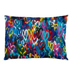 Graffiti Hearts Street Art Spray Paint Rad Pillow Case by genx