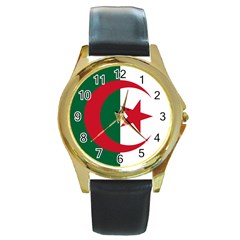 Roundel Of Algeria Air Force Round Gold Metal Watch by abbeyz71