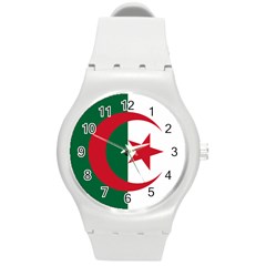 Roundel Of Algeria Air Force Round Plastic Sport Watch (m) by abbeyz71