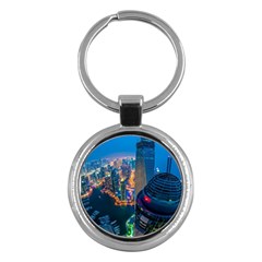 City Dubai Photograph From The Top Of Skyscrapers United Arab Emirates Key Chains (Round) 