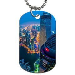 City Dubai Photograph From The Top Of Skyscrapers United Arab Emirates Dog Tag (One Side)