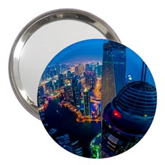 City Dubai Photograph From The Top Of Skyscrapers United Arab Emirates 3  Handbag Mirrors