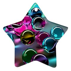 Colorful Balls Of Glass 3d Star Ornament (two Sides)