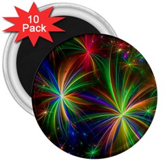 Colorful Firework Celebration Graphics 3  Magnets (10 Pack)  by Sapixe