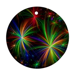 Colorful Firework Celebration Graphics Round Ornament (two Sides) by Sapixe