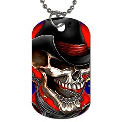 Confederate Flag Usa America United States Csa Civil War Rebel Dixie Military Poster Skull Dog Tag (two Sides) by Sapixe