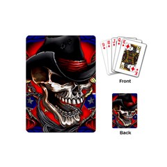 Confederate Flag Usa America United States Csa Civil War Rebel Dixie Military Poster Skull Playing Cards (mini)  by Sapixe