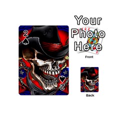 Confederate Flag Usa America United States Csa Civil War Rebel Dixie Military Poster Skull Playing Cards 54 (mini) 