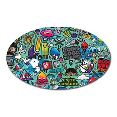 Comics Collage Oval Magnet