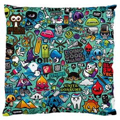 Comics Collage Large Flano Cushion Case (one Side) by Sapixe