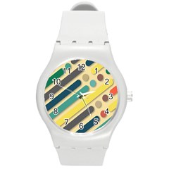 Background Vintage Desktop Color Round Plastic Sport Watch (m) by Nexatart