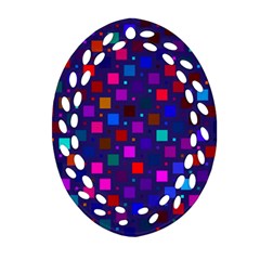 Squares Square Background Abstract Oval Filigree Ornament (two Sides) by Nexatart