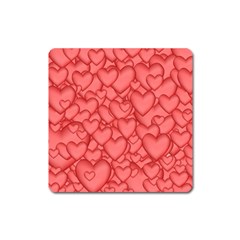 Background Hearts Love Square Magnet